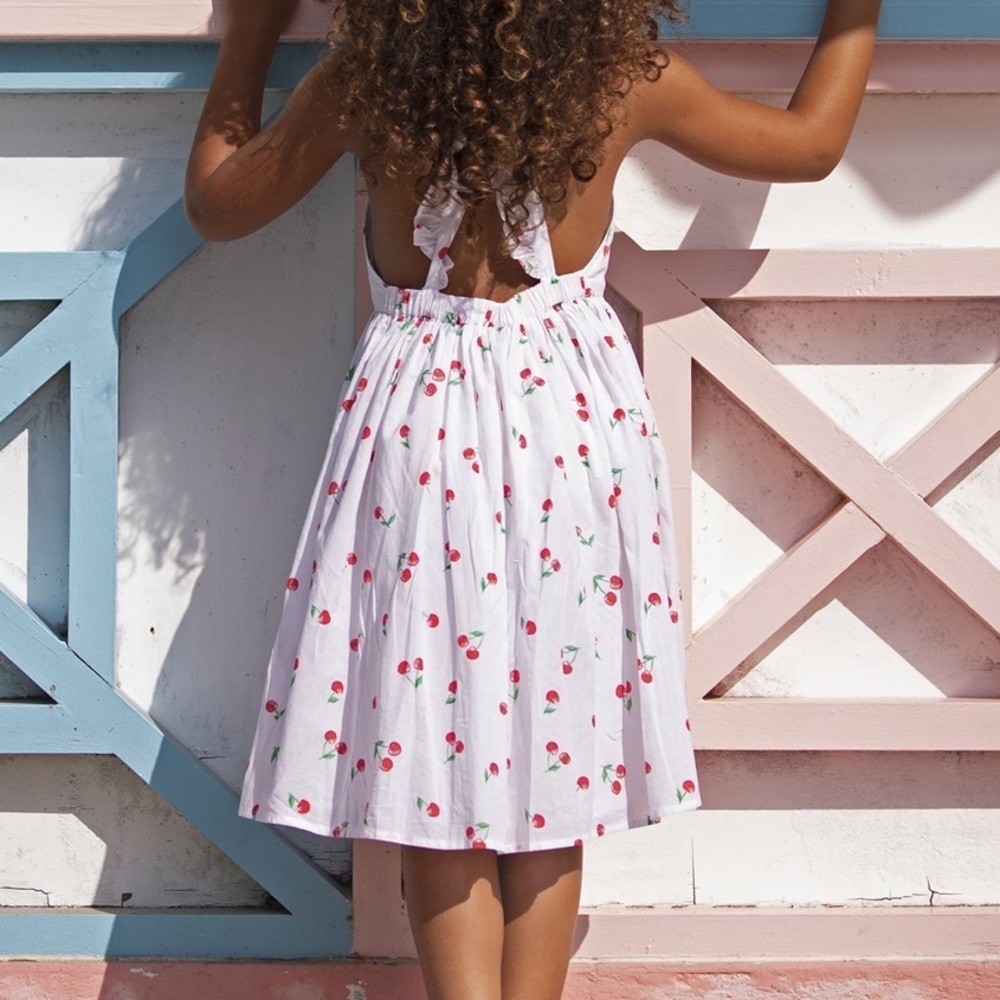 Sunuva Cherries Pinafore Girls Dress
